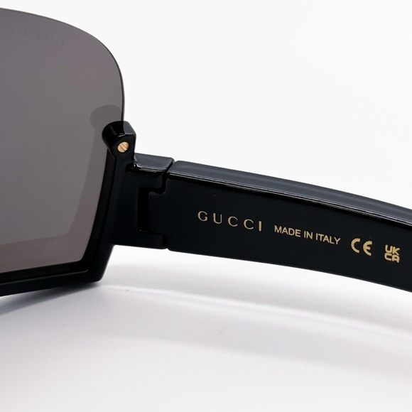NEW GUCCI GG1637S 003 OVERSIZED BLACK MASK WOMEN SUNGLASSES GUCCI - Picture 11 of 13